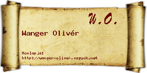 Wanger Olivér névjegykártya