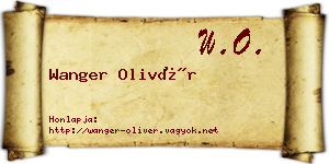 Wanger Olivér névjegykártya