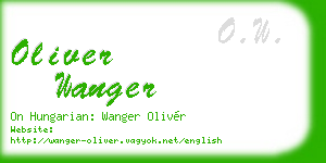 oliver wanger business card