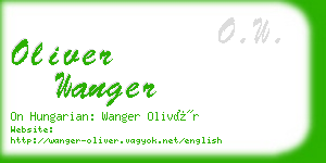 oliver wanger business card